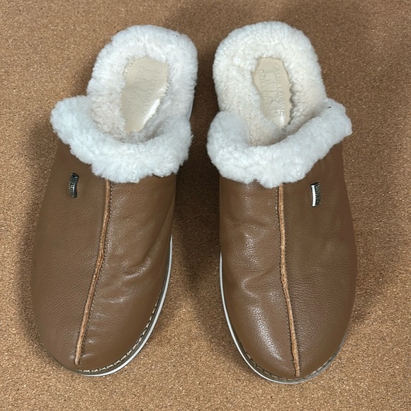 AUSTRALIA LUXE COLLECTIVE Supper Beva Leather Slippers - Women’s Size 8 - Picture 1 of 16